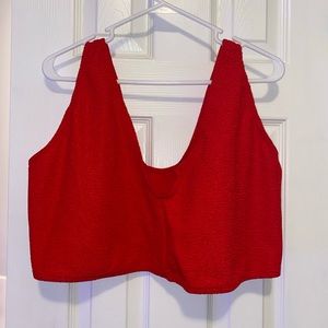 ASOS design curve v neck bikini top in red